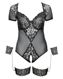 Body Ouvert Avec Menottes Courbes Généreuses - Cottelli Collection -Magasin De Jouets Sexuels body ouvert avec menottes courbes genereuses cottelli collection 4