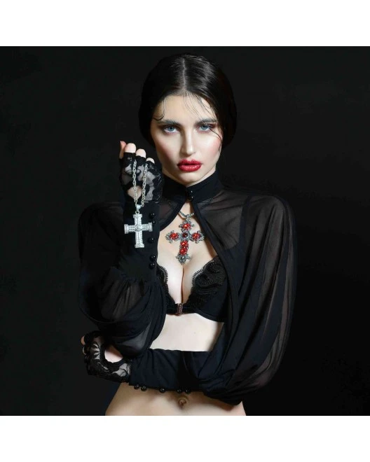 Boléro Noir Transparent 'New Jersey' - Patrice Catanzaro 5 Boléro Noir Transparent 'New Jersey' - Patrice Catanzaro – Image 3