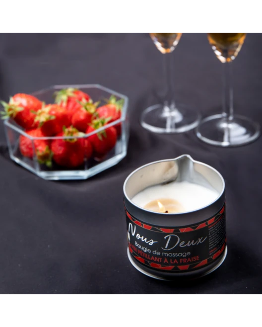 Bougie De Massage Sensuel ‘Vin Pétillant à La Fraise’ 120g – Nous Deux 3 Bougie De Massage Sensuel ‘Vin Pétillant à La Fraise’ 120g – Nous Deux