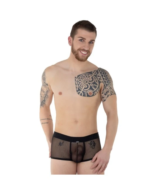 Boxer Push-Up Noir En Tulle Transparent – Eros Veneziani 3 Boxer Push-Up Noir En Tulle Transparent – Eros Veneziani
