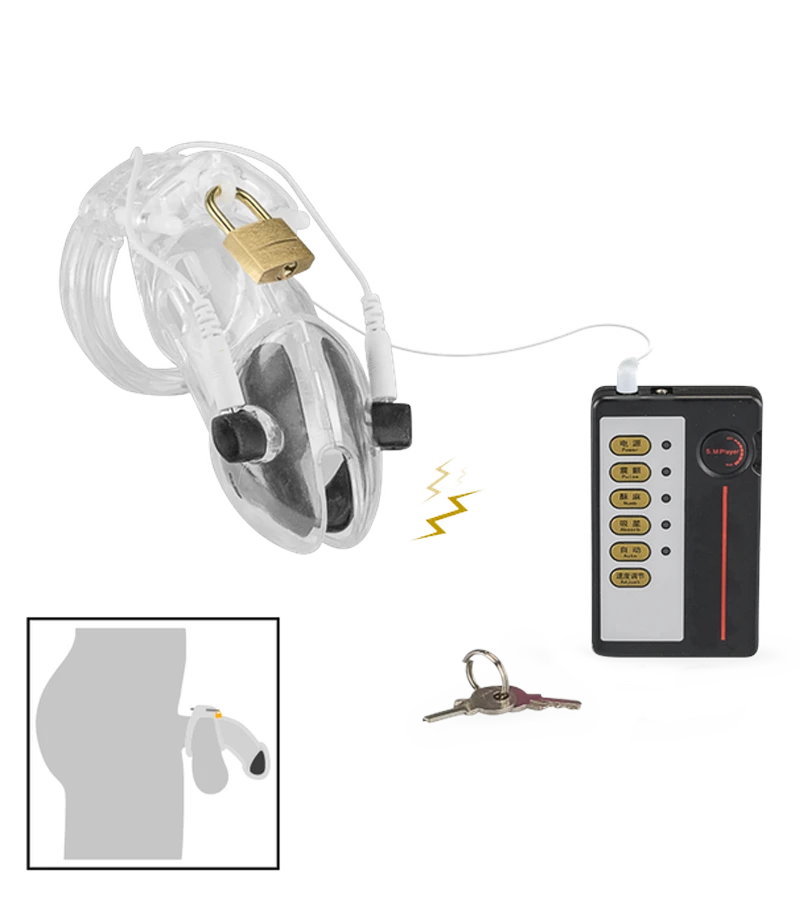 Cage Chasteté électro Stimulation Transparente 3 Cage Chasteté électro Stimulation Transparente