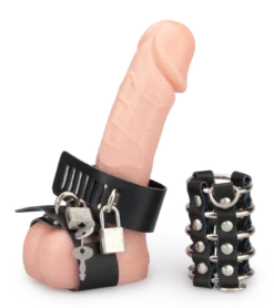 Cage De Chasteté Cuir Pour Pénis