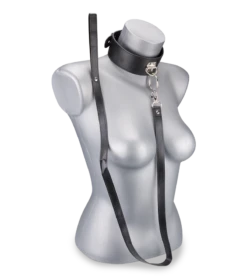 Collier BDSM Similicuir 1 Anneau + Laisse -Magasin De Jouets Sexuels collier bdsm similicuir 1 anneau laisse 6