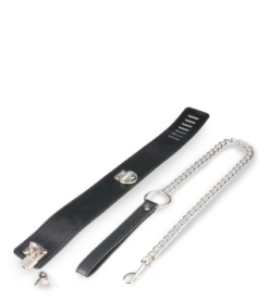 Collier Cuir BDSM Et Laisse Chaine Avec Cadenas -Magasin De Jouets Sexuels collier cuir bdsm et laisse chaine avec cadenas 8