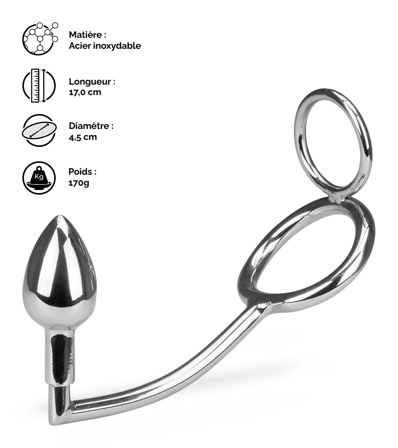 Crochet Anal Avec Double Anneaux Cockring Captain 4 Crochet Anal Avec Double Anneaux Cockring Captain – Image 2