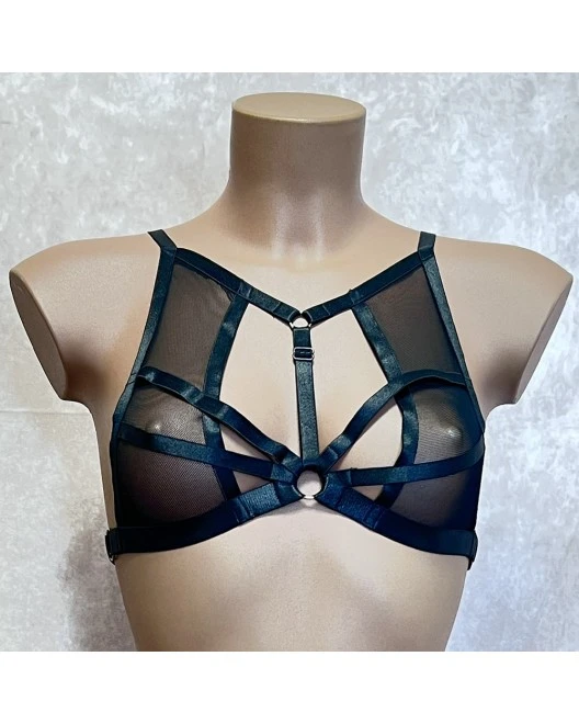 Crop Top Dos Nu En Résille Noire 3 Crop Top Dos Nu En Résille Noire