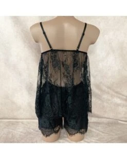 Ensemble Nuisette, Kimono Et Short En Dentelle -Magasin De Jouets Sexuels ensemble nuisette kimono et short en dentelle 2