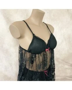Ensemble Nuisette, Kimono Et Short En Dentelle -Magasin De Jouets Sexuels ensemble nuisette kimono et short en dentelle 4