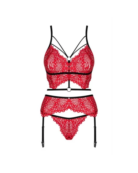 Obsessive Ensemble Soutien-Gorge, Porte-Jarretelles Et String Rouges Assortis - Obssessive 7 Obsessive Ensemble Soutien-Gorge, Porte-Jarretelles Et String Rouges Assortis - Obssessive – Image 5