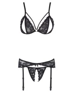 Ensemble Soutien-gorge Et String Ouverts, Porte-jarretelles - Cottelli Collection -Magasin De Jouets Sexuels ensemble soutien gorge string ouverts et porte jarretelles cottelli collection 3