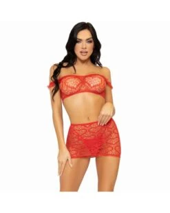 Ensemble Top, String Et Jupe Mini Cœurs – Leg Avenue