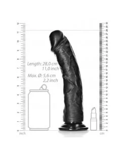Gode Mega Curved RealRock 25 X 5.6cm Noir -Magasin De Jouets Sexuels gode mega curved realrock 25 x 56cm noir 4