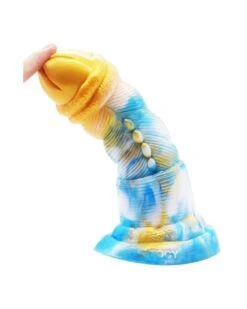 Gode Nox 18 X 6cm Doré-Bleu -Magasin De Jouets Sexuels gode nox 18 x 6cm dore bleu 1