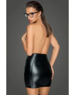 Jupe Taille Haute à Pression En Wetlook - Noir Handmade -Magasin De Jouets Sexuels jupe taille haute a pression en wetlook noir handmade 1