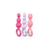 Kit 3 Plugs Silicone Booty Call Satisfyer 9.5 X 2.5cm Roses