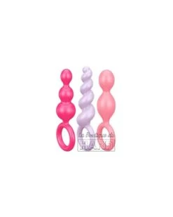Kit 3 Plugs Silicone Booty Call Satisfyer 9.5 X 2.5cm Roses