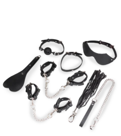 Kit Bondage BDSM 8 Pièces Cuir Végan -Magasin De Jouets Sexuels kit bondage bdsm 8 pieces cuir vegan 12