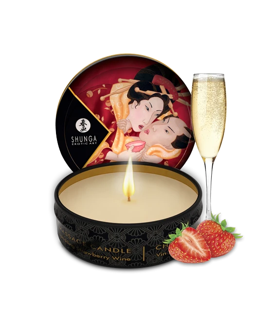 Coffret De Massage Secrets De Geisha - Vin Pétillant à La Fraise - Shunga 4 Coffret De Massage Secrets De Geisha - Vin Pétillant à La Fraise - Shunga – Image 2