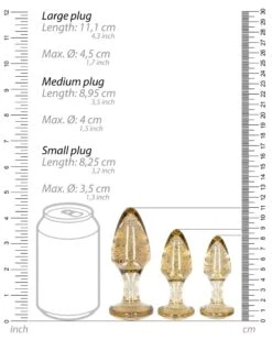 Ouch! Lot De 3 Plugs Glitter Or 15 Ouch! Lot De 3 Plugs Glitter Or -Magasin De Jouets Sexuels lot de 3 plugs glitter or 3