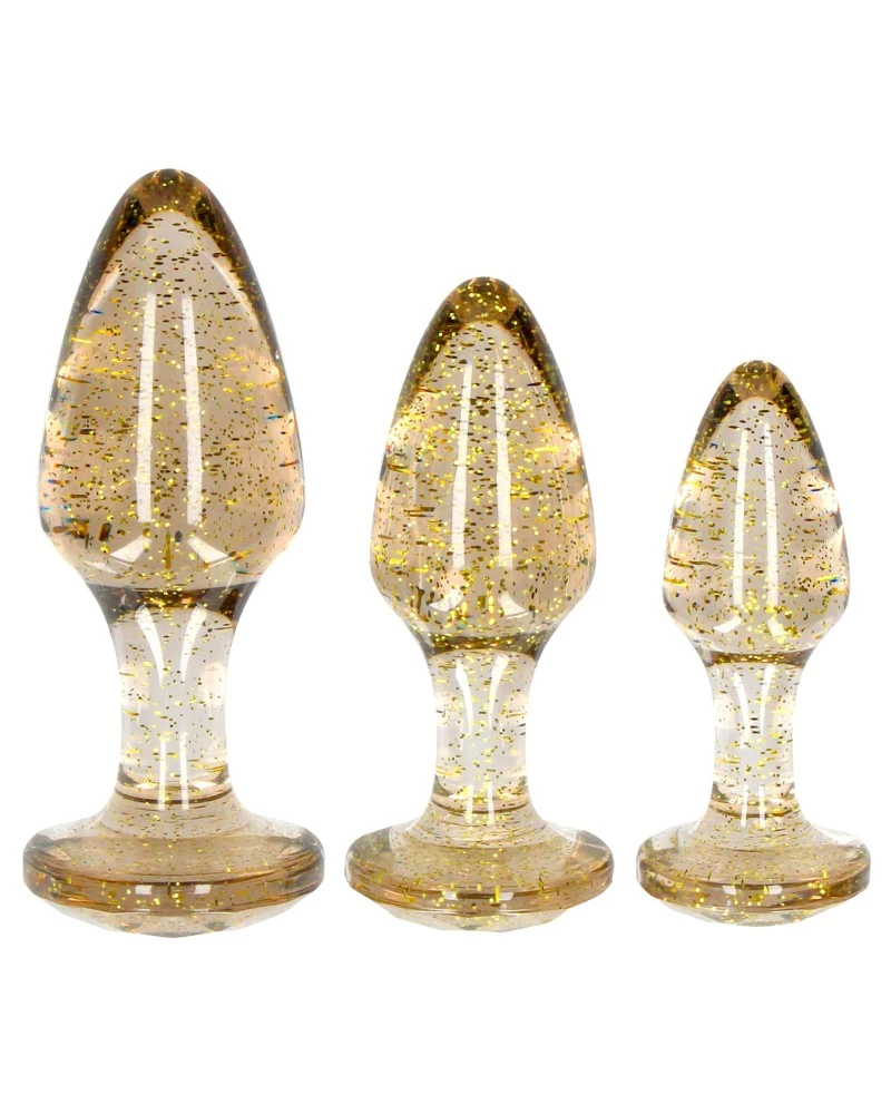 Ouch! Lot De 3 Plugs Glitter Or 3 Ouch! Lot De 3 Plugs Glitter Or