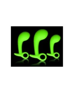 Lot De 3 Plugs Prostatiques Phosphorescents Glow Silicone -Magasin De Jouets Sexuels lot de 3 plugs prostatiques phosphorescents glow silicone 2