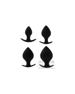 Lot De 4 Plugs Silicone Spade Noirs