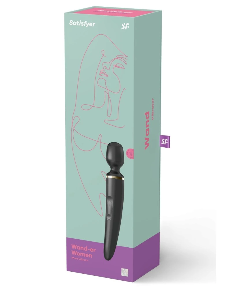 Satisfyer Masseur Wand-er Women Noir - Tête 78mm 4 Satisfyer Masseur Wand-er Women Noir - Tête 78mm – Image 2