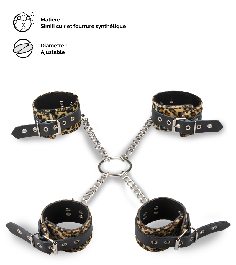 Menottes En Croix Chevilles Poignets 4 Menottes En Croix Chevilles Poignets – Image 2