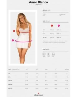 Nuisette Avec Décolleté En Dentelle ‘Amor Blanco’ – Obsessive 11 Nuisette Avec Décolleté En Dentelle ‘Amor Blanco’ – Obsessive -Magasin De Jouets Sexuels nuisette avec decollete en dentelle amor blanco obsessive 4