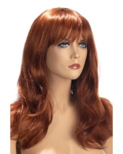 Perruque Fiona Rousse - Coupe Longue Ondulée Avec Frange - World Wigs