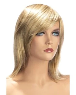 Perruque Zoé Blond Méché - Carré Long Effilé Frange Côté - World Wigs