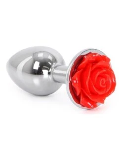 Plug Bijou Anal Alu Avec Rose 6 X 2.8 Cm -Magasin De Jouets Sexuels plug bijou anal alu avec rose 6 x 28 cm 2