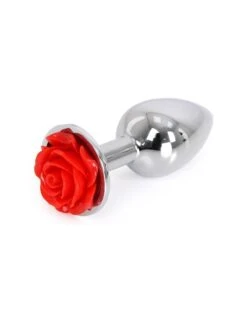 Plug Bijou Anal Alu Avec Rose 6 X 2.8 Cm