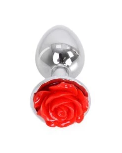 Plug Bijou Anal Alu Avec Rose 6 X 2.8 Cm -Magasin De Jouets Sexuels plug bijou anal alu avec rose 6 x 28 cm 4