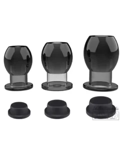 Plug Tunnel Avec Bouchon Hollow Stop Noir Taille 45 Mm