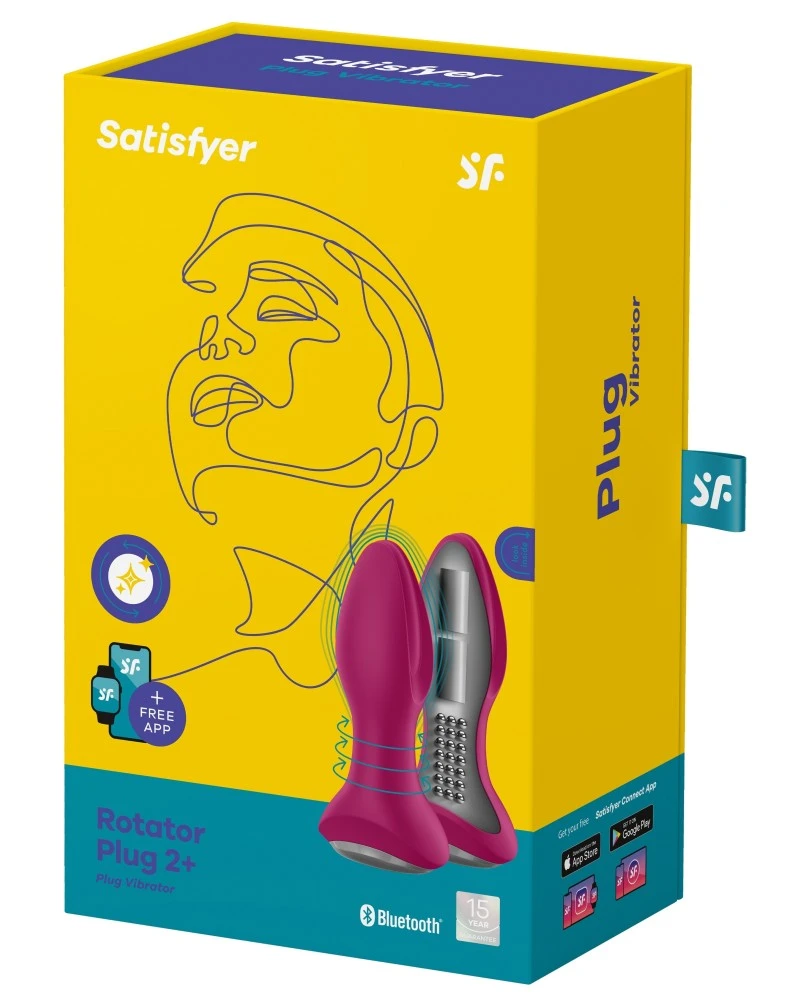 Plug Vibrant Connecté Rotator Plug Satisfyer 10 X 4cm Fuchsia 4 Plug Vibrant Connecté Rotator Plug Satisfyer 10 X 4cm Fuchsia – Image 2