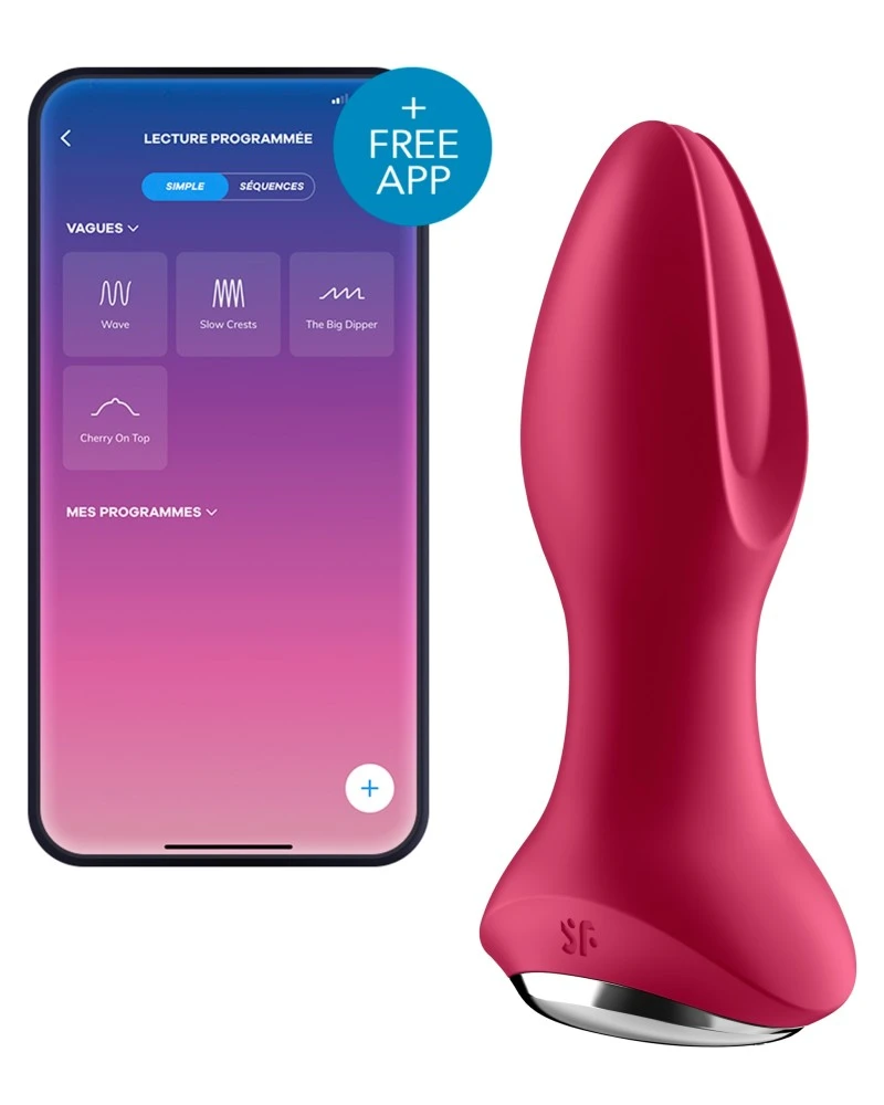 Plug Vibrant Connecté Rotator Plug Satisfyer 10 X 4cm Fuchsia 3 Plug Vibrant Connecté Rotator Plug Satisfyer 10 X 4cm Fuchsia
