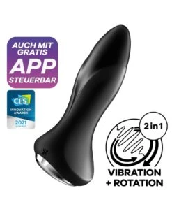 Plug Vibrant Connecté Rotator Plug Satisfyer 10 X 4cm Noir -Magasin De Jouets Sexuels plug vibrant connecte rotator plug satisfyer 10 x 4cm noir 6