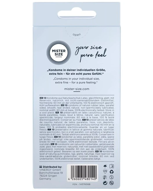 Préservatifs ‘Pure Feel’ 60 (x10) - Mister Size 5 Préservatifs ‘Pure Feel’ 60 (x10) - Mister Size – Image 3