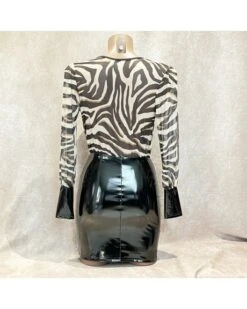 Robe En Vinyle Et Tulle Imprimé Tigré – OutX 5 Robe En Vinyle Et Tulle Imprimé Tigré – OutX -Magasin De Jouets Sexuels robe en vinyle et tulle imprime tigre outx 1