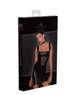 Robe Mini Wetlook à Bretelles Volantées - Noir Handmade -Magasin De Jouets Sexuels robe mini en wetlook a bretelles volantees noir handmade 5