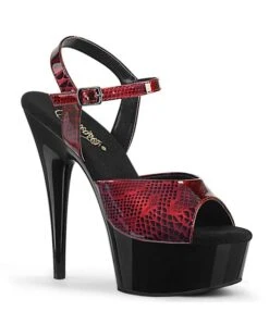 Sandales à Talon Et Plateforme Serpent Vernis - Pleaser USA