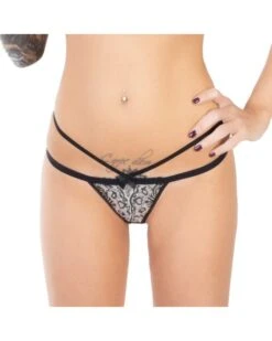 String Ouvert Dentelle Bicolore - Eros Veneziani