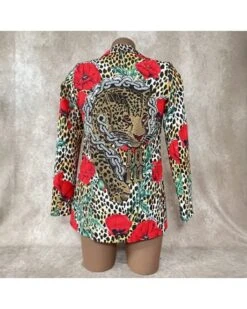 Veste Imprimé Léopard Et Strass -Magasin De Jouets Sexuels veste imprimes leopard et strass 3